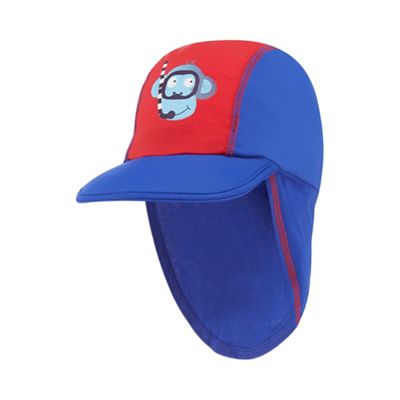 bluezoo Boys' blue monkey applique keppi hat